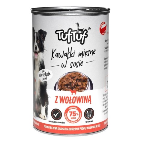 TufTuf Tuf Tuf Puszka kawałki mięsne z wołowiną dla psa 1250g TufTuf Tuf Tuf Puszka kawałki mięsne z wołowiną dla psa 1250g