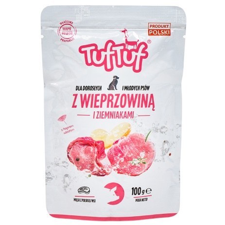 TufTuf Tuf Tuf Saszetka mielonka z wieprzowiną dla psa 100g TufTuf Tuf Tuf Saszetka mielonka z wieprzowiną dla psa 100g
