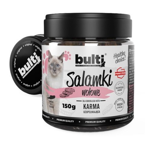 Bult BULTI Salamki wołowe przysmak dla kota 150g Bult BULTI Salamki wołowe przysmak dla kota 150g