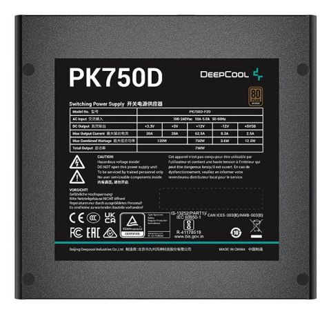 DEEPCOOL Zasilacz DeepCool PK750D 750W 80 Plus Bronze DEEPCOOL Zasilacz DeepCool PK750D 750W 80 Plus Bronze