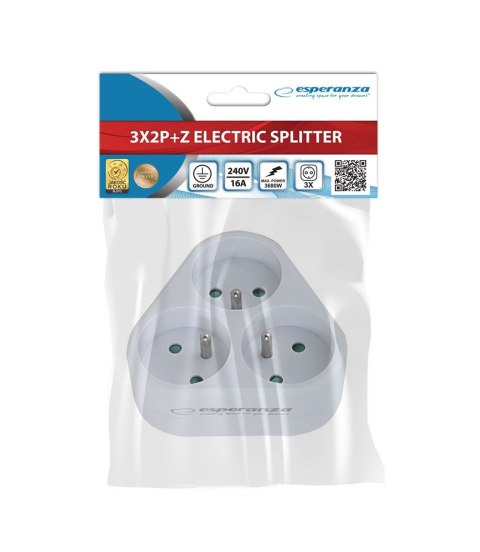 Esperanza ESPERANZA ROZGAŁĘŹNIK ELEKTRYCZNY 3 GNIAZDA BIAŁY ELK303W Esperanza ESPERANZA ROZGAŁĘŹNIK ELEKTRYCZNY 3 GNIAZDA BIAŁY ELK303W