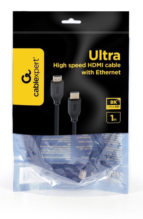 GEMBIRD GEMBIRD KABEL HDMI ULTRA HIGH SPEED ETHERNET 8K 1M GEMBIRD GEMBIRD KABEL HDMI ULTRA HIGH SPEED ETHERNET 8K 1M