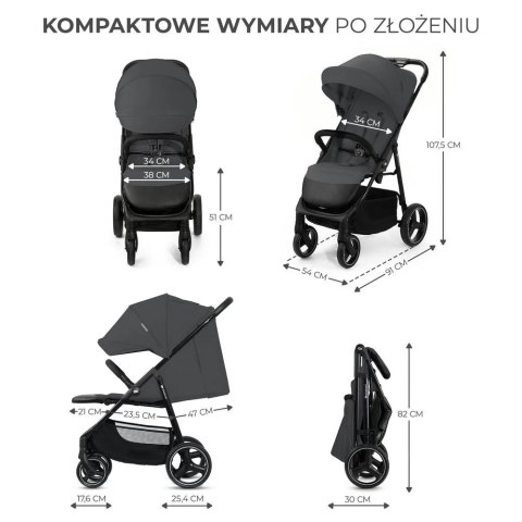 KinderKraft Kinderkraft wózek spacerowyTRIG 3 GRANITE GREY KinderKraft Kinderkraft wózek spacerowyTRIG 3 GRANITE GREY
