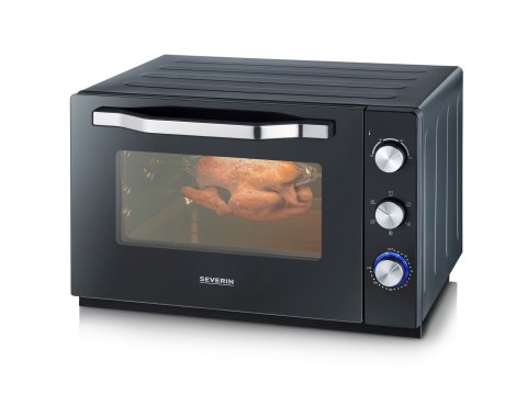 SEVERIN SEVERIN MINI PIEKARNIK, TERMOOBIEG, ZAKRES TEMP. 100°C-230°C, RUSZT, BLACHA, ROŻEN, TACA, TIMER, 60 L, MOC 2200W TO2073