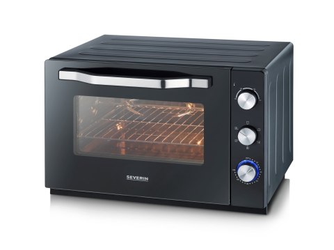SEVERIN SEVERIN MINI PIEKARNIK, TERMOOBIEG, ZAKRES TEMP. 100°C-230°C, RUSZT, BLACHA, ROŻEN, TACA, TIMER, 60 L, MOC 2200W TO2073