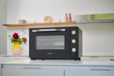 SEVERIN SEVERIN MINI PIEKARNIK, TERMOOBIEG, ZAKRES TEMP. 100°C-230°C, RUSZT, BLACHA, ROŻEN, TACA, TIMER, 60 L, MOC 2200W TO2073