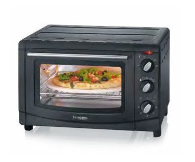 SEVERIN SEVERIN MINI PIEKARNIK, TERMOOBIEG, ZAKRES TEMP. 100°C-230°C, TIMER DO 60 MIN, RUSZT, BLACHA, TACKA, 20 L, MOC 1500W TO 2068