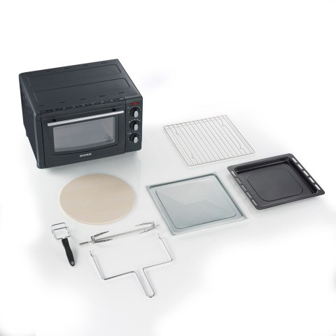 SEVERIN SEVERIN MINI PIEKARNIK, TERMOOBIEG, ZAKRES TEMP. 100°C-230°C, TIMER DO 60 MIN, RUSZT, BLACHA, TACKA, 20 L, MOC 1500W TO 2068