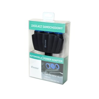 VAKOSS VAKOSS ZASILACZ SAMOCHODOWY TP-3268K, 2X GNIAZDO ZAPALNICZKI + 2X USB