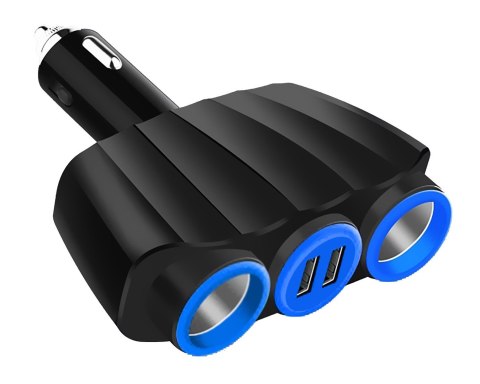 VAKOSS VAKOSS ZASILACZ SAMOCHODOWY TP-3268K, 2X GNIAZDO ZAPALNICZKI + 2X USB