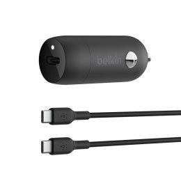 Belkin BELKIN ŁADOWARKA SAMOCHODOWA 30W USB-C, PD,PPS, CZARNA + KABEL USB-C