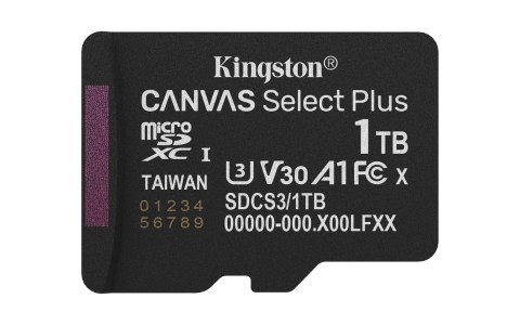 Kingston KINGSTON microSDXC 1TB Canvas Select Plus 3 + ADP Kingston KINGSTON microSDXC 1TB Canvas Select Plus 3 + ADP