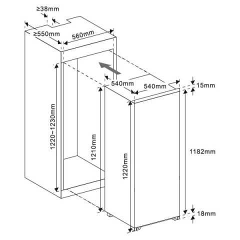 MPM Chłodziarka do zabudowy MPM-185-CJI-18