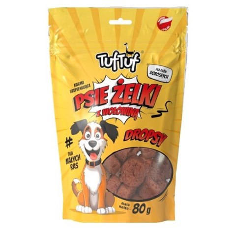 TufTuf Tuf Tuf Psie żelki - dropsy wołowe 80g TufTuf Tuf Tuf Psie żelki - dropsy wołowe 80g