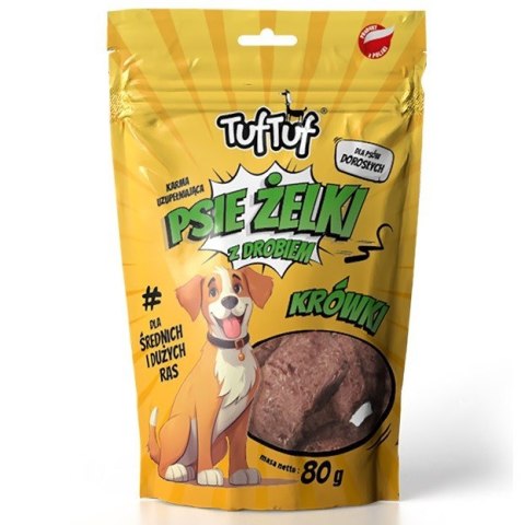 TufTuf Tuf Tuf Psie żelki - krówki drobiowe 80g TufTuf Tuf Tuf Psie żelki - krówki drobiowe 80g