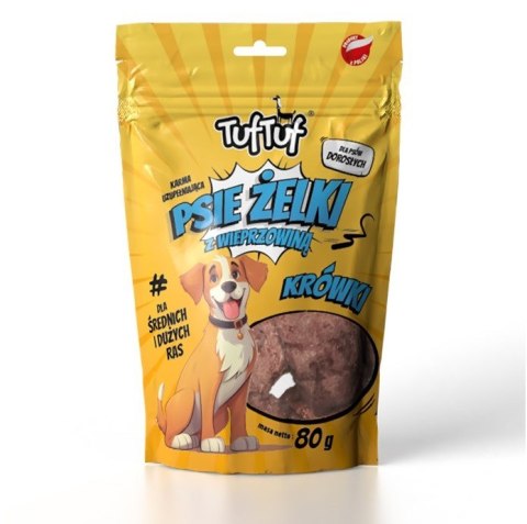 TufTuf Tuf Tuf Psie żelki - krówki wieprzowe 80g TufTuf Tuf Tuf Psie żelki - krówki wieprzowe 80g