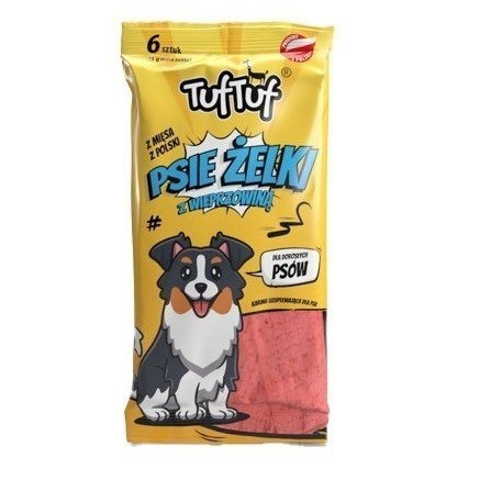 TufTuf Tuf Tuf Psie żelki - paski wieprzowe 6szt. TufTuf Tuf Tuf Psie żelki - paski wieprzowe 6szt.