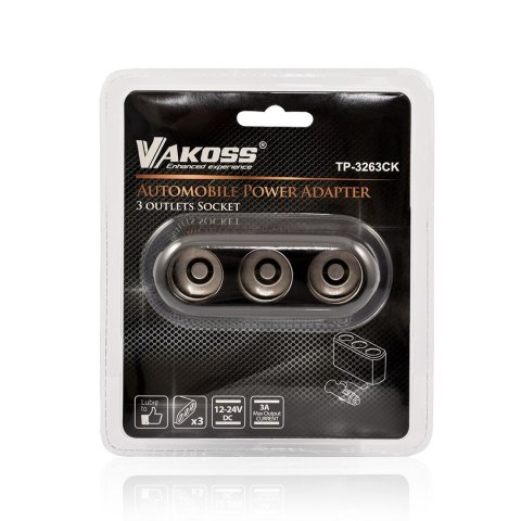 VAKOSS Ładowarka samochodowa do smartfona VAKOSS TP-3263CK (3000 mA) VAKOSS Ładowarka samochodowa do smartfona VAKOSS TP-3263CK (3000 mA)