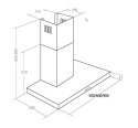 AKPO Okap kominowy AKPO WK-4 FENIKS SLIM GLASS 90 (435,6 m3/h; 900mm; kolor czarny)