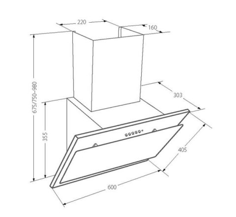 AKPO Okap kominowy AKPO WK-4 JUNO ECO 60 CZARNY