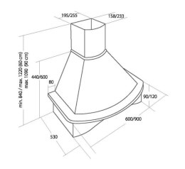 AKPO Okap przyśćienny rustykalny AKPO WK-4 RUSTICA NOVA 60 Ecru kremowy