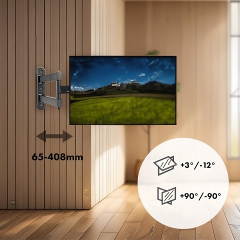 Maclean MACLEAN UCHWYT DO TELEWIZORA LUB MONITORA, MAX. VESA 200X200, 23-43", 30KG, CZARNY MC-418 Maclean MACLEAN UCHWYT DO TELEWIZORA LUB MONITORA, MAX. VESA 200X200, 23-43", 30KG, CZARNY MC-418