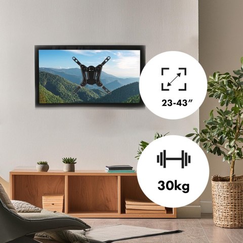Maclean MACLEAN UCHWYT DO TELEWIZORA LUB MONITORA, MAX. VESA 200X200, 23-43", 30KG, CZARNY MC-418 Maclean MACLEAN UCHWYT DO TELEWIZORA LUB MONITORA, MAX. VESA 200X200, 23-43", 30KG, CZARNY MC-418