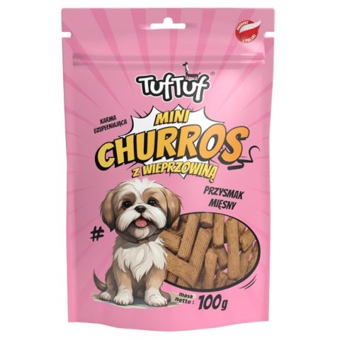 TufTuf Tuf Tuf Mini Churros z wieprzowiną dla psa 100g TufTuf Tuf Tuf Mini Churros z wieprzowiną dla psa 100g