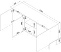 Cama MEBLE Komoda ISLA 150,5x40x75 kaszmir mat