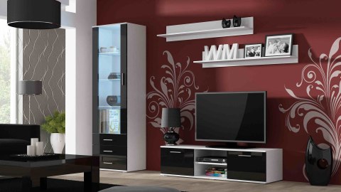 Cama MEBLE Witryna SOHO S1 biały/ czarny połysk Cama MEBLE Witryna SOHO S1 biały/ czarny połysk