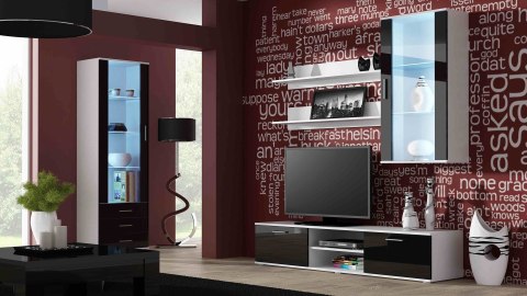 Cama MEBLE Witryna SOHO S1 biały/ czarny połysk Cama MEBLE Witryna SOHO S1 biały/ czarny połysk