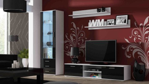 Cama MEBLE Witryna SOHO S1 biały/ czarny połysk Cama MEBLE Witryna SOHO S1 biały/ czarny połysk