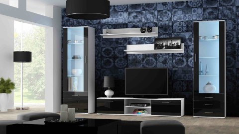 Cama MEBLE Witryna SOHO S1 biały/ czarny połysk Cama MEBLE Witryna SOHO S1 biały/ czarny połysk