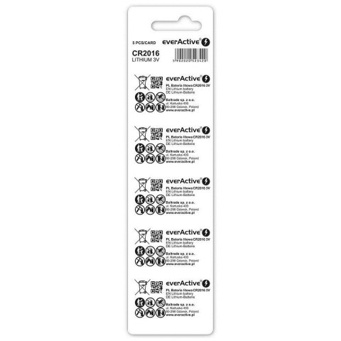 EverActive EVERACTIVE BATERIE LITOWE CR20165BL BLISTER- 5 SZT. EverActive EVERACTIVE BATERIE LITOWE CR20165BL BLISTER- 5 SZT.