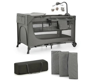KinderKraft KinderKraft Łóżeczko turystyczne JOY 2 DARK GREY