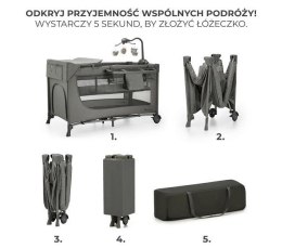KinderKraft KinderKraft Łóżeczko turystyczne JOY 2 DARK GREY