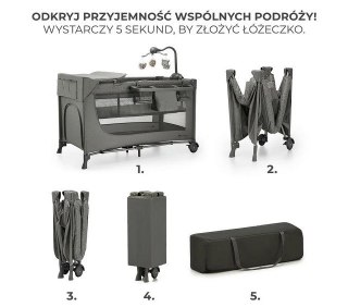 KinderKraft KinderKraft Łóżeczko turystyczne JOY 2 DARK GREY