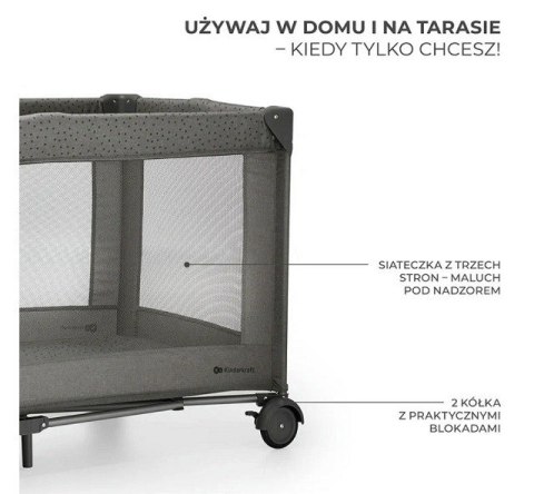 KinderKraft KinderKraft Łóżeczko turystyczne JOY 2 DARK GREY KinderKraft KinderKraft Łóżeczko turystyczne JOY 2 DARK GREY
