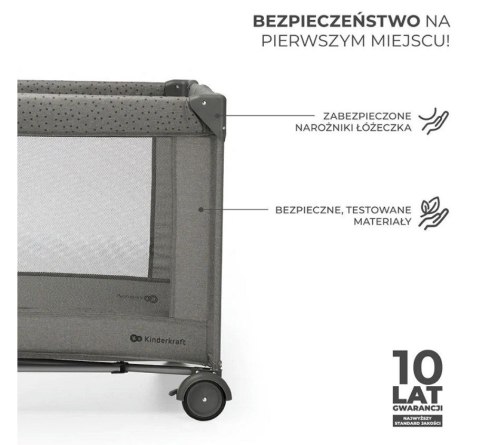 KinderKraft KinderKraft Łóżeczko turystyczne JOY 2 DARK GREY KinderKraft KinderKraft Łóżeczko turystyczne JOY 2 DARK GREY