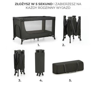 KinderKraft Kinderkraft Łóżeczko turystyczne JOY LIGHT GREY