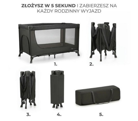 KinderKraft Kinderkraft Łóżeczko turystyczne JOY LIGHT GREY KinderKraft Kinderkraft Łóżeczko turystyczne JOY LIGHT GREY