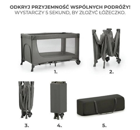 KinderKraft Kinderkraft Łóżeczko turystyczne Joy 2 ciemnoszary KinderKraft Kinderkraft Łóżeczko turystyczne Joy 2 ciemnoszary