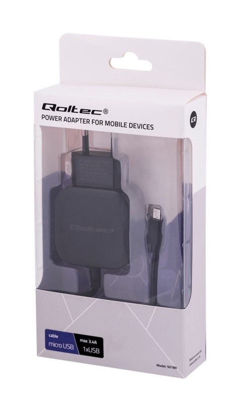 Qoltec Ładowarka sieciowa Qoltec 50189 (3400 mA; 17W; Micro USB, USB)