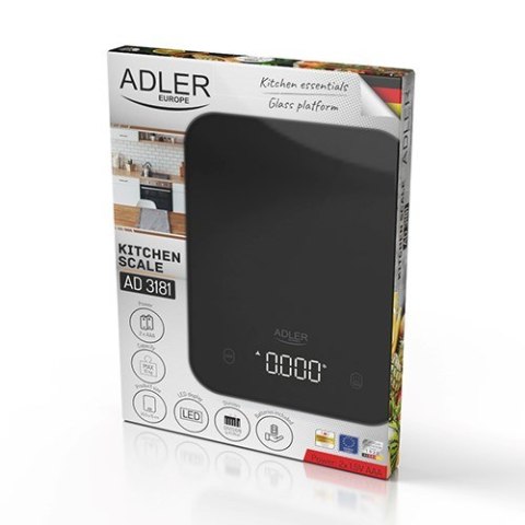 Adler Waga kuchenna ADLER AD 3181b czarna Adler Waga kuchenna ADLER AD 3181b czarna