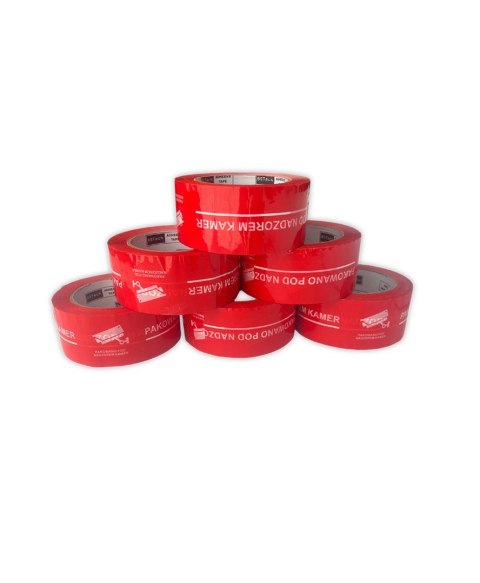 BESTPAK BSTech Taśma klejąca z nadrukiem "Pakowane pod nadzorem kamer" na całej długości taśmy (48mm x 100m) BESTPAK BSTech Taśma klejąca z nadrukiem "Pakowane pod nadzorem kamer" na całej długości taśmy (48mm x 100m)