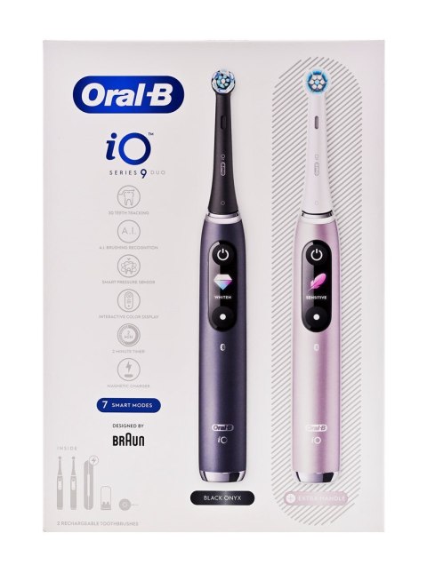 Braun Szcoteczka Oral-B iO Series 9 Duo Black Onyx/Rose Braun Szcoteczka Oral-B iO Series 9 Duo Black Onyx/Rose