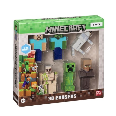 P.M.I. Kids World MINECRAFT 3D ERASERS - 6 PACK DELUXE BOX VER.A