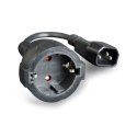 GEMBIRD Adapter GEMBIRD PC-SFC14M-01 (C14 / IEC C14 / IEC 320 C14 M - Schuko, Shuko F; 0,15m; kolor czarny)