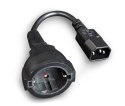 GEMBIRD Adapter GEMBIRD PC-SFC14M-01 (C14 / IEC C14 / IEC 320 C14 M - Schuko, Shuko F; 0,15m; kolor czarny)