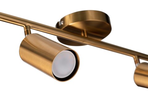 Activejet Listwa reflektorowa poczwórna złota sufitowa ścienna Activejet SPECTRA kinkiet GU10 do salonu Activejet Listwa reflektorowa poczwórna złota sufitowa ścienna Activejet SPECTRA kinkiet GU10 do salonu